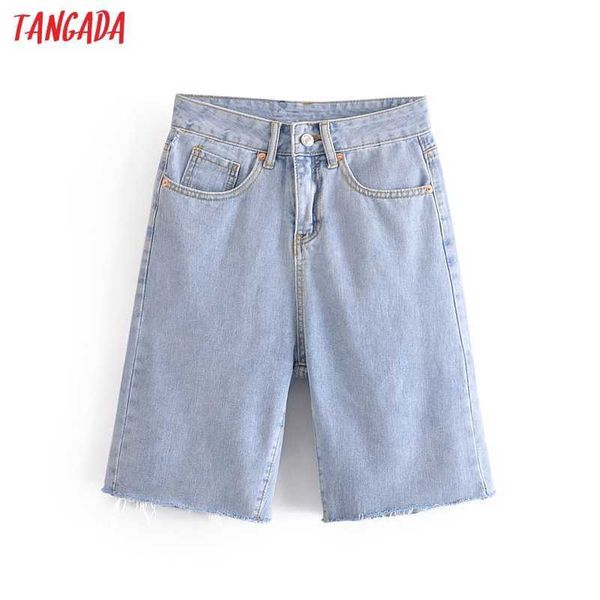 tangada women elegant blue denim shortszipper pockets female retro casual shorts pantalones sw25 210609
tangada women elegant blue denim shortszipper pockets female retro casual shorts pantalones sw25 210609