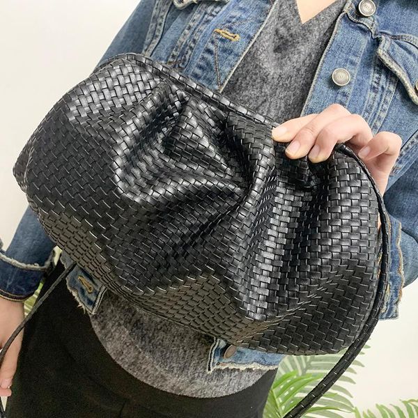 women bag woven cloud soft leather madame single shoulder slant dumpling handbag day clutches bags totes
women bag woven cloud soft leather madame single shoulder slant dumpling handbag day clutches bags totes