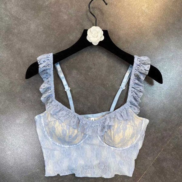 fabpop summer sleeveless lace ruffles light blue print tank women crop gb554 210709, White
fabpop summer sleeveless lace ruffles light blue print tank women crop gb554 210709, White