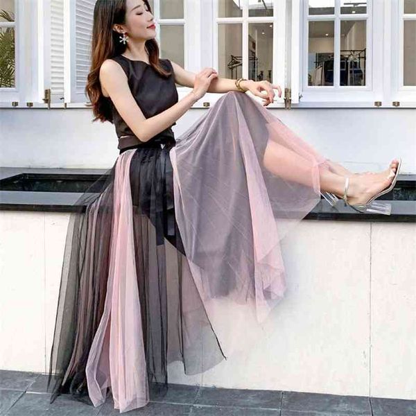 new autumn winter vintage tulle skirt women elastic high waist mesh skirts long pleated tulle skirts party mesh a-line skirt 210412, Black 
new autumn winter vintage tulle skirt women elastic high waist mesh skirts long pleated tulle skirts party mesh a-line skirt 210412, Black