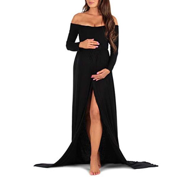 heat sell women dress maternity pography props off shoulder blackless dresses pregnant long sleeve split, White
heat sell women dress maternity pography props off shoulder blackless dresses pregnant long sleeve split, White