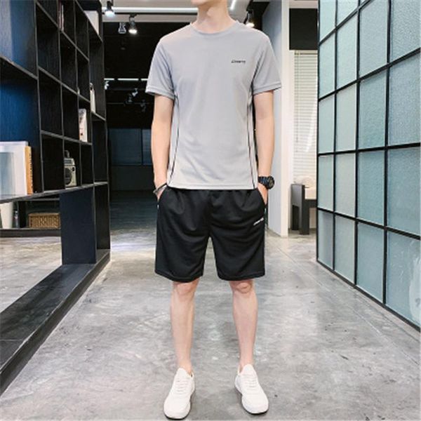 men outdoor sports tracksuits fashion summer fitness loose short sleeve quick dry t-shirt suits designer male running casual sportswear sets, Gray
men outdoor sports tracksuits fashion summer fitness loose short sleeve quick dry t-shirt suits designer male running casual sportswear sets, Gray