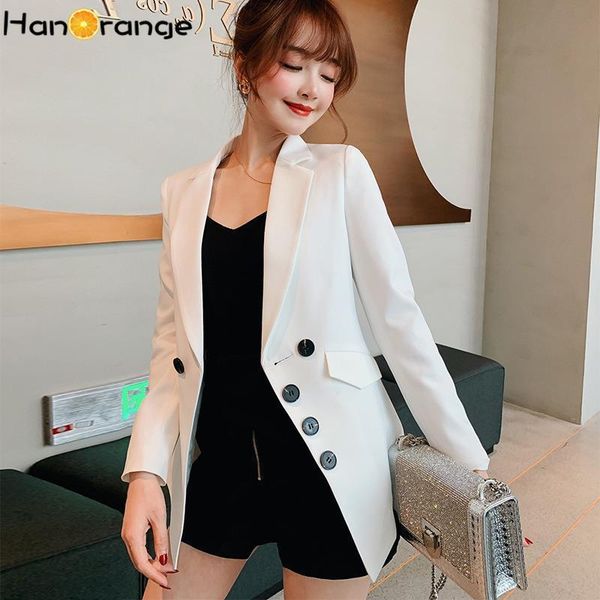 women's suits & blazers double breasted thin women blazer notched 2021 spring summer slim fit business suit slimming casual small jacke, White;black
women's suits & blazers double breasted thin women blazer notched 2021 spring summer slim fit business suit slimming casual small jacke, White;black