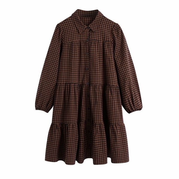 women summer plaid shirts dress vintage wrist sleeve spliced a-line female elegant street sweet mini vestidos 210513, Black;gray
women summer plaid shirts dress vintage wrist sleeve spliced a-line female elegant street sweet mini vestidos 210513, Black;gray