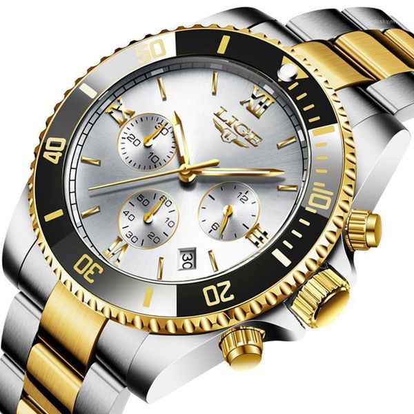 men's stainless steel quartz clock male luxury sport waterproof gold watch for men creative design chronograph+box wristwatches, Slivery;brown
men's stainless steel quartz clock male luxury sport waterproof gold watch for men creative design chronograph+box wristwatches, Slivery;brown