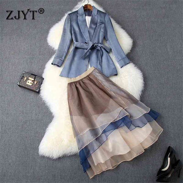 elegant lady spring autumn fashion designers women notched lace up blazer suit organza skirt set office party outfits 210407, White
elegant lady spring autumn fashion designers women notched lace up blazer suit organza skirt set office party outfits 210407, White