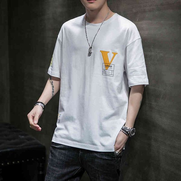 men's t shirt cotton short sleeve t-shirt 2021 summer casual printed round neck pullover loose half, White;black
men's t shirt cotton short sleeve t-shirt 2021 summer casual printed round neck pullover loose half, White;black