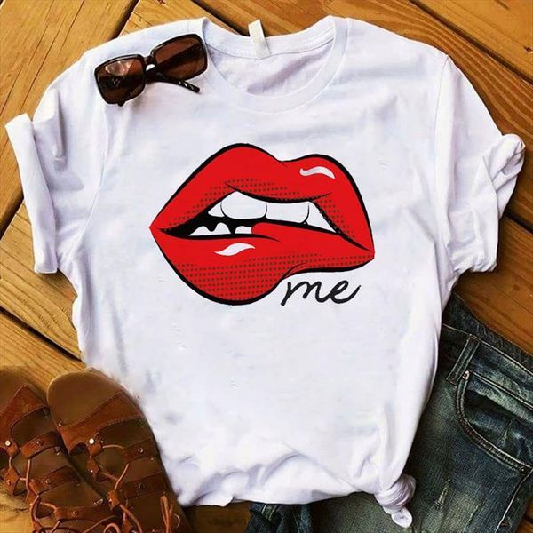 kiss me red printed womens t shirt short sleeve loose tee female clothes graphic, White
kiss me red printed womens t shirt short sleeve loose tee female clothes graphic, White