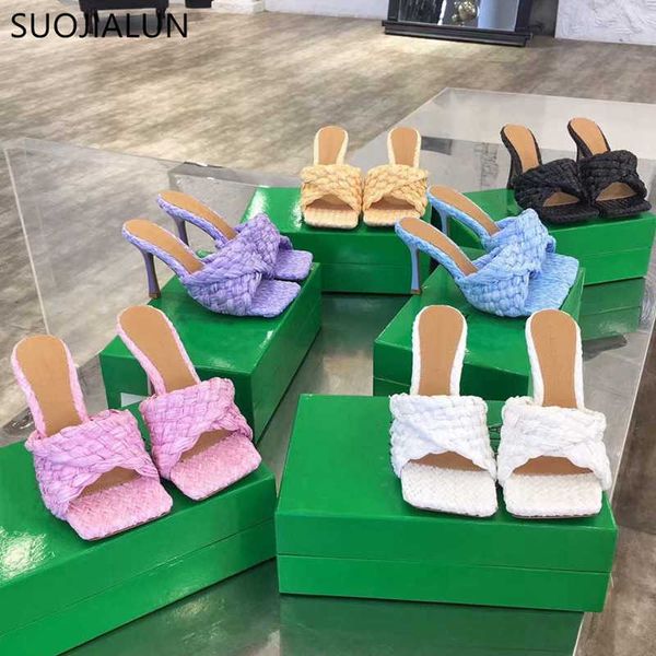 suojialun summer women slipper fashion brand weave slides ladies elegant thin high heel sandal dress pumps shoes big size41 210630, Black
suojialun summer women slipper fashion brand weave slides ladies elegant thin high heel sandal dress pumps shoes big size41 210630, Black