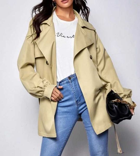 women's trench coats fashion coat in spring and autumn loose versatile windbreaker, Tan;black
women's trench coats fashion coat in spring and autumn loose versatile windbreaker, Tan;black