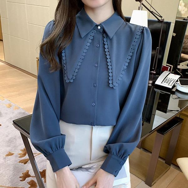women's blouses & shirts 2021 spring women long sleeve blouse chiffon casual blue patchwork stand-up collar female clothing office wor, White
women's blouses & shirts 2021 spring women long sleeve blouse chiffon casual blue patchwork stand-up collar female clothing office wor, White