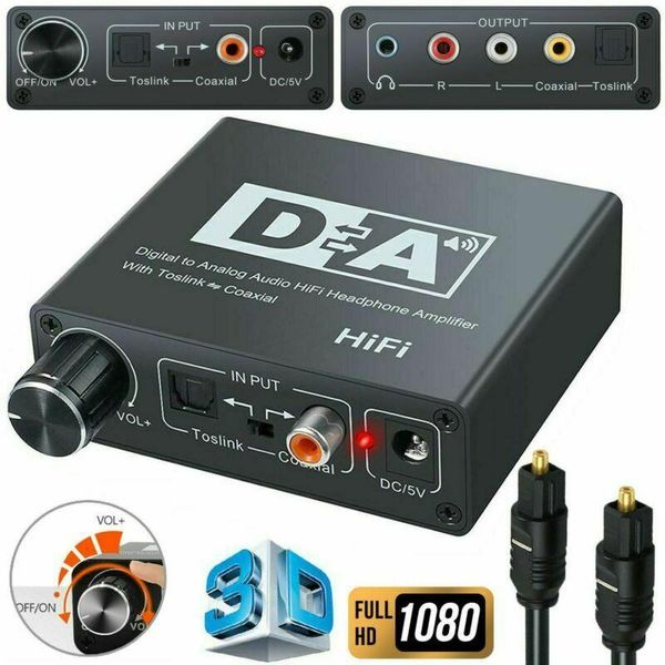hubs dac optical digtal coaxial fiber to analog rca l/r audio aux speaker converter
hubs dac optical digtal coaxial fiber to analog rca l/r audio aux speaker converter