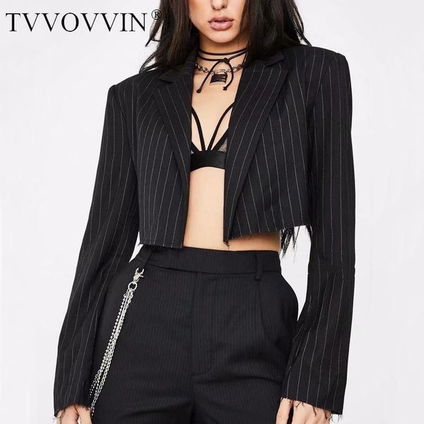 women's jackets tvvovvin 2021 autumn winter fashion women notch lapels crop jacket in stripe coat v08j, Black;brown
women's jackets tvvovvin 2021 autumn winter fashion women notch lapels crop jacket in stripe coat v08j, Black;brown