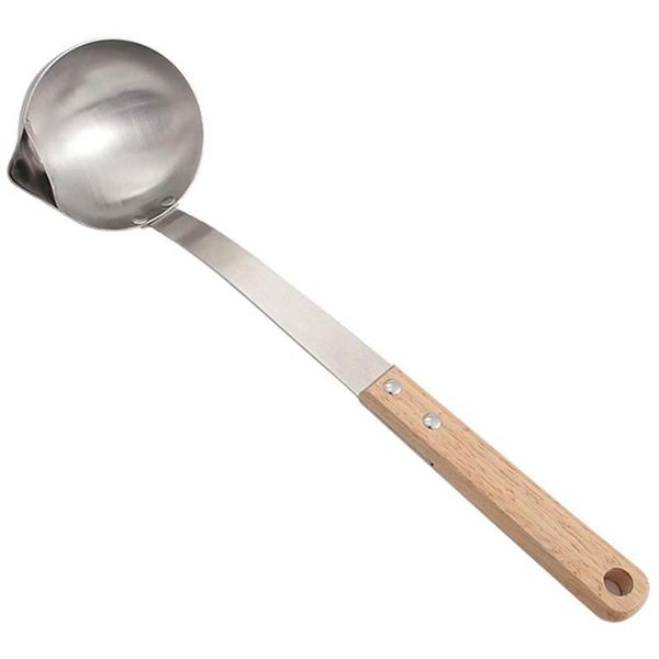 spoons soup ladle separator, stainless steel long wooden handle oil separator scoop kitchen colander filtering grease
spoons soup ladle separator, stainless steel long wooden handle oil separator scoop kitchen colander filtering grease