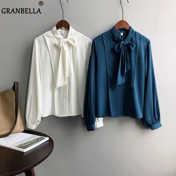 arrival korean-style bow loose shirt feminine blouse comfy soft lightweight women's clothing fashion solid collar women blouses & shir, White
arrival korean-style bow loose shirt feminine blouse comfy soft lightweight women's clothing fashion solid collar women blouses & shir, White