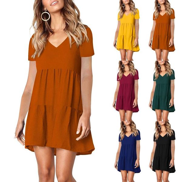 casual dresses sagace women's solid v neck a-line sling dress mini slim elastic waist short sleeve ruffle loose swing, Black;gray
casual dresses sagace women's solid v neck a-line sling dress mini slim elastic waist short sleeve ruffle loose swing, Black;gray