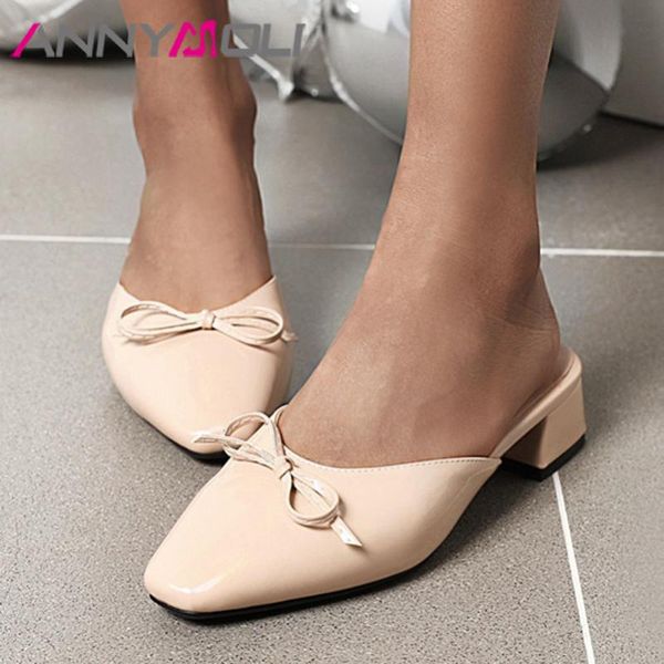 dress shoes annymoli woman mules snake print bow med heels block heel pumps square toe female footwear white black large size 46
dress shoes annymoli woman mules snake print bow med heels block heel pumps square toe female footwear white black large size 46