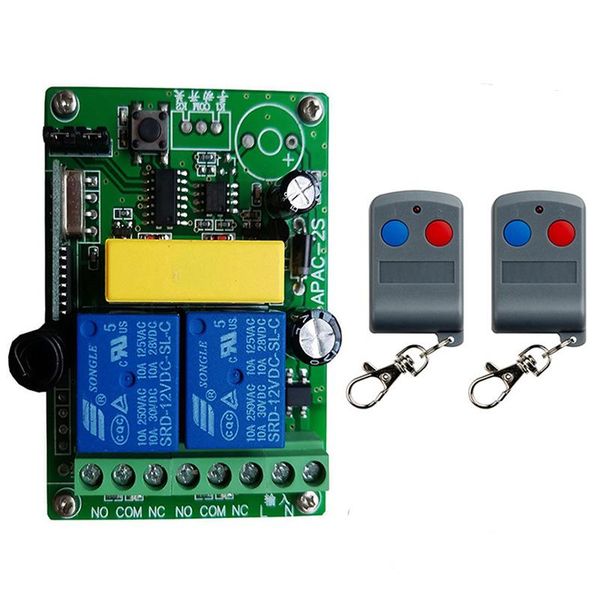 smart home control 433mhz universal wireless remote ac 220v 2ch rf relay receiver +transmitter for garage door and gate
smart home control 433mhz universal wireless remote ac 220v 2ch rf relay receiver +transmitter for garage door and gate