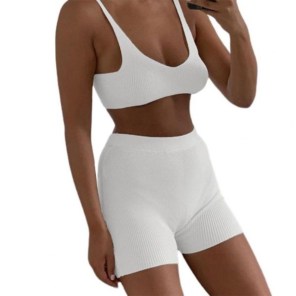 women's tracksuits two piece vest shorts set ribbing solid color pieces v-neck strap elastic waist, Gray
women's tracksuits two piece vest shorts set ribbing solid color pieces v-neck strap elastic waist, Gray