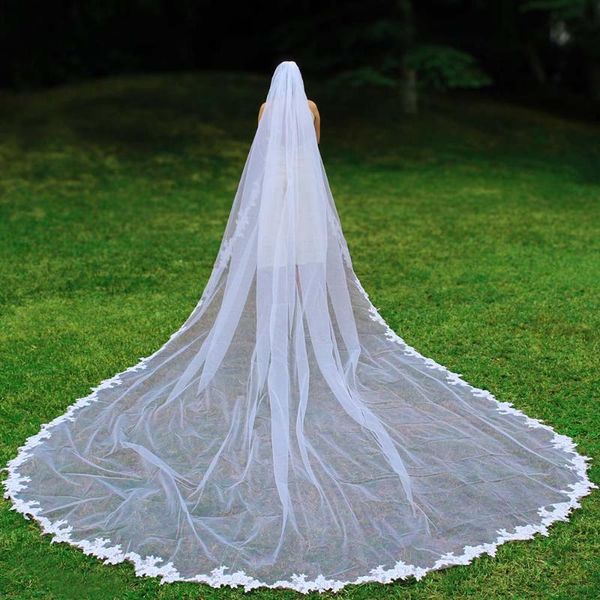 bridal veils real pos 5 meters long lace appliques edge wedding veil with comb elegant white ivory m voile mariage, Black
bridal veils real pos 5 meters long lace appliques edge wedding veil with comb elegant white ivory m voile mariage, Black