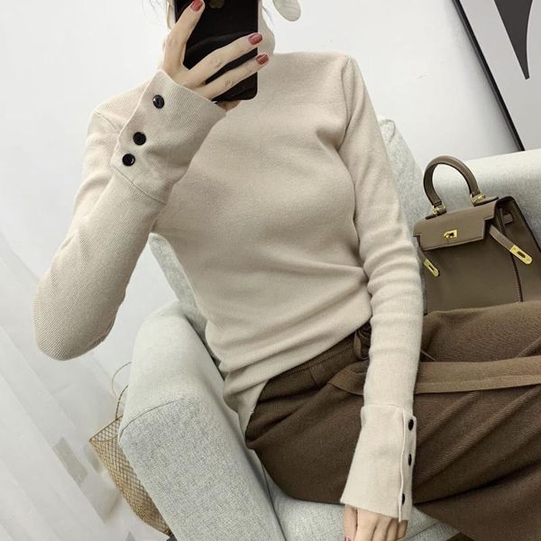 women's sweaters autumn and winter bottom sweater 2021 korean version pile collar, long sleeve thick pullover knitted, White;black
women's sweaters autumn and winter bottom sweater 2021 korean version pile collar, long sleeve thick pullover knitted, White;black