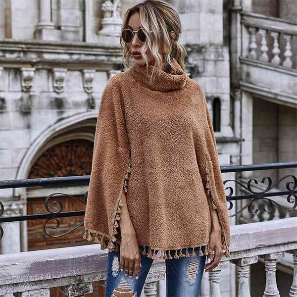 casual elegant faux fur cape coat women tassels sleeve high street outwear spring autumn solid elegant teddy coats 210427, Black
casual elegant faux fur cape coat women tassels sleeve high street outwear spring autumn solid elegant teddy coats 210427, Black