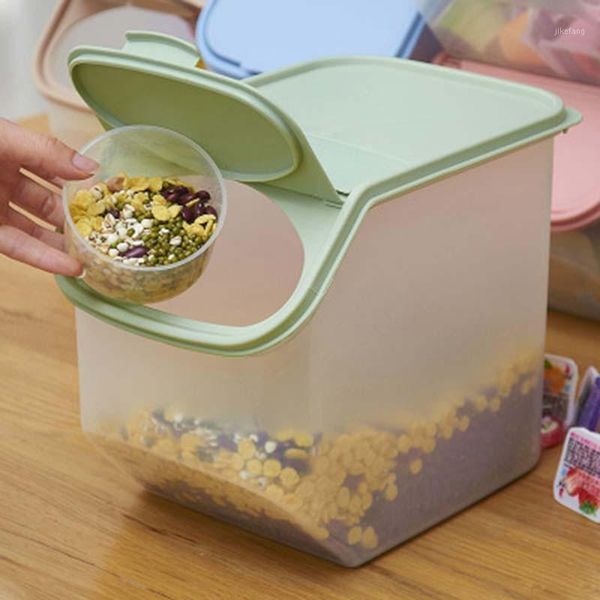 storage bottles & jars kitchen rice fruits box bucket cereal dry food keepers container spice holders sliding lid with measuring cup 1pc
storage bottles & jars kitchen rice fruits box bucket cereal dry food keepers container spice holders sliding lid with measuring cup 1pc