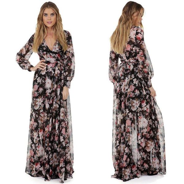 women dresses floral print beach dress ladies full lantern sleeve deep v neck evening party long clothing -3xl casual, Black;gray
women dresses floral print beach dress ladies full lantern sleeve deep v neck evening party long clothing -3xl casual, Black;gray