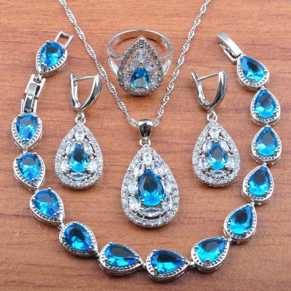 earrings & necklace 2021 sky blue zirconia silver color dubai jewelry set for women pendant rings bracelet js0337
earrings & necklace 2021 sky blue zirconia silver color dubai jewelry set for women pendant rings bracelet js0337
