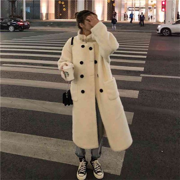 winter solid women stand collar coats lady lambs wool thick warm double breasted fashion outerwears 210519, Black
winter solid women stand collar coats lady lambs wool thick warm double breasted fashion outerwears 210519, Black