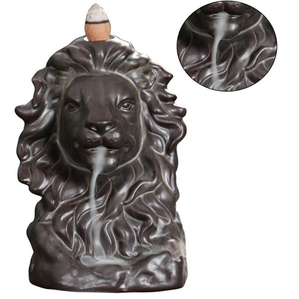 fragrance lamps ceramics lion heads shape incense burner backflow antique holder aroma therapy figurine home tea house office decoration
fragrance lamps ceramics lion heads shape incense burner backflow antique holder aroma therapy figurine home tea house office decoration