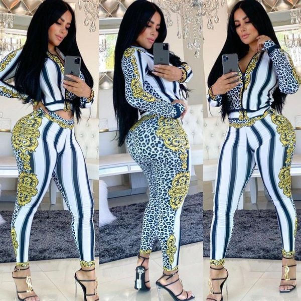 two piece dress leopard striped print set tracksuit women's sports suit long sleeve zipper jacket and pants sportswear jogging femme, White
two piece dress leopard striped print set tracksuit women's sports suit long sleeve zipper jacket and pants sportswear jogging femme, White