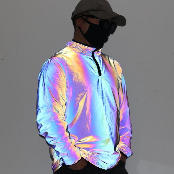 sweatshirts new dazzling color reflective sports casual hip hop stormsuit stand collar pullover jacket, Black
sweatshirts new dazzling color reflective sports casual hip hop stormsuit stand collar pullover jacket, Black