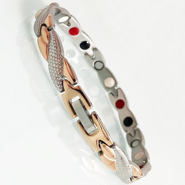 link, chain energy health bracelet men stainless steel magnetic wristband women rose gold link cross bracelets ladies jewelry gifts, Black
link, chain energy health bracelet men stainless steel magnetic wristband women rose gold link cross bracelets ladies jewelry gifts, Black