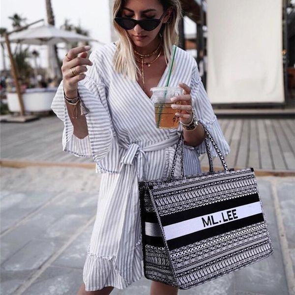 duffel bags 2021 fashion letter embroid printing shpping bag travel big volulme high street notebook office