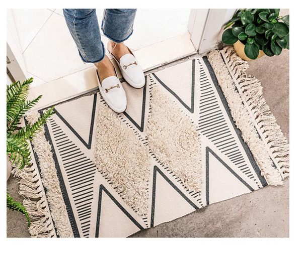 carpets bedroom rug woven boho style living room carpet non slip floor mat household cotton bedside door entrance
carpets bedroom rug woven boho style living room carpet non slip floor mat household cotton bedside door entrance