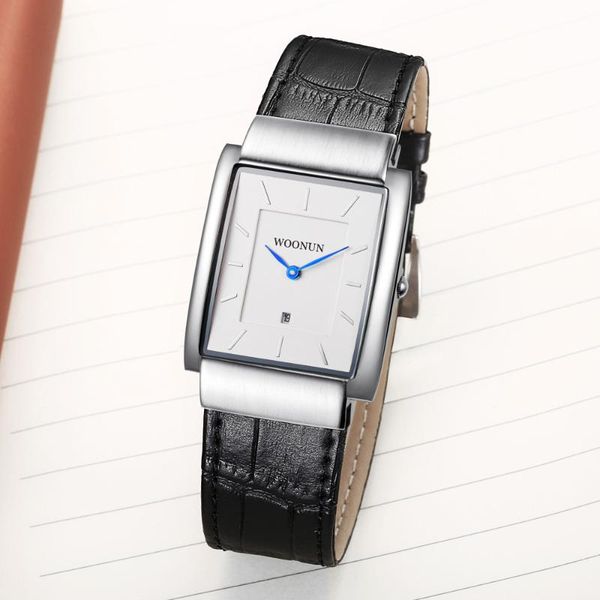 wristwatches fashion casual quartz rectangle watches men leather men's watch thin mens orologio uomo, Slivery;brown
wristwatches fashion casual quartz rectangle watches men leather men's watch thin mens orologio uomo, Slivery;brown
