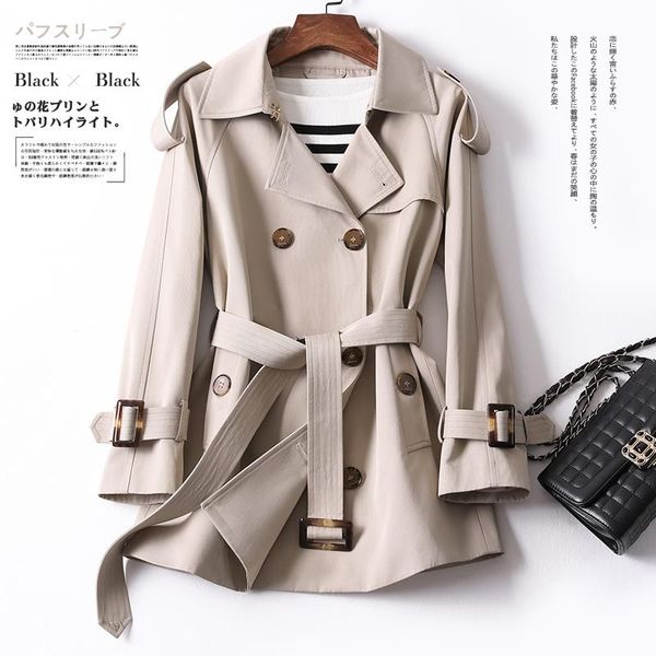 women's trench coats windbreaker short 2021 spring dress style street blowing temperament age reduction waist show thin versatile, Tan;black
women's trench coats windbreaker short 2021 spring dress style street blowing temperament age reduction waist show thin versatile, Tan;black