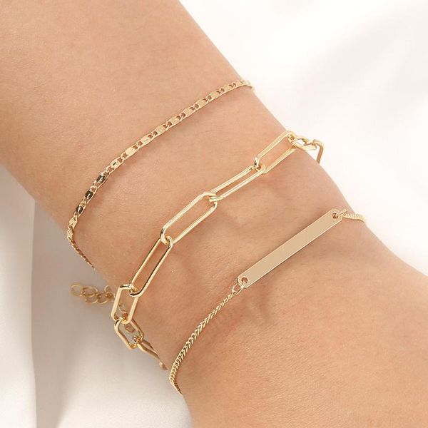 link, chain trend fashion jewelry accessories simple design thick metal hip hop style geometric bracelet set for women, Black
link, chain trend fashion jewelry accessories simple design thick metal hip hop style geometric bracelet set for women, Black