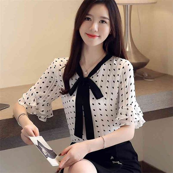 summer fashion chiffon dots star casual ladies shirt bow ladies short sleeve the 210507, White
summer fashion chiffon dots star casual ladies shirt bow ladies short sleeve the 210507, White