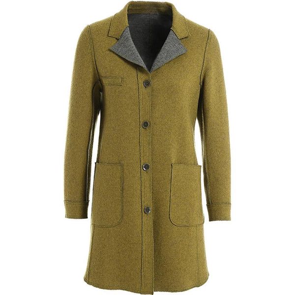 women's wool & blends gowani autumn winter coat double side reversible jacket green / grey single breasted long elegant women clothing, Black
women's wool & blends gowani autumn winter coat double side reversible jacket green / grey single breasted long elegant women clothing, Black
