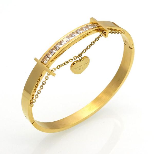 bangle love bracelets jewelry heart crystal & bangles gold colour charm for women pulseiras, Black
bangle love bracelets jewelry heart crystal & bangles gold colour charm for women pulseiras, Black