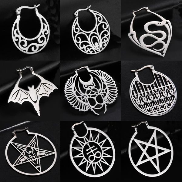 hoop & huggie unift stainless steel hoops vintage bohemian star pentagram filigree celtic knot earrings for women wicca amulet jewelry, Golden;silver
hoop & huggie unift stainless steel hoops vintage bohemian star pentagram filigree celtic knot earrings for women wicca amulet jewelry, Golden;silver