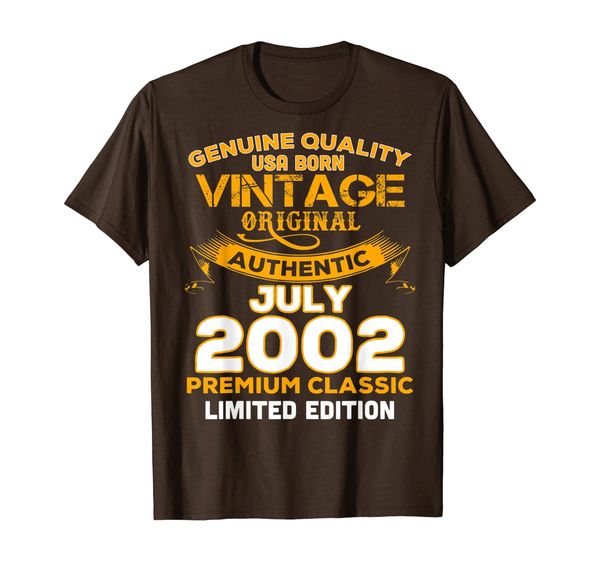 genuine quality born in july 2002 gift 17th birthday shirt, White;black
genuine quality born in july 2002 gift 17th birthday shirt, White;black