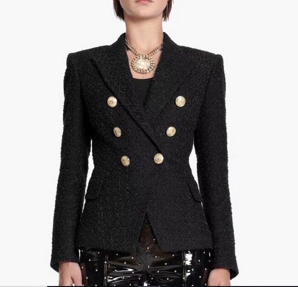 women's suits & blazers europe and the united states high-end double row lion buckle slim woven tweed blazer uvyi, White;black
women's suits & blazers europe and the united states high-end double row lion buckle slim woven tweed blazer uvyi, White;black