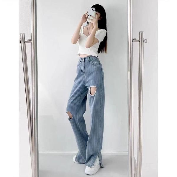 women's jeans autumn korean version of pants blue hole love high waist loose split horn casual
women's jeans autumn korean version of pants blue hole love high waist loose split horn casual