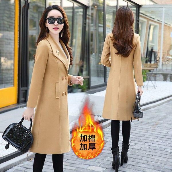 woolen coat women's mid-length autumn and winter style korean loose thin thickened windbreaker women wool & blends, Black
woolen coat women's mid-length autumn and winter style korean loose thin thickened windbreaker women wool & blends, Black