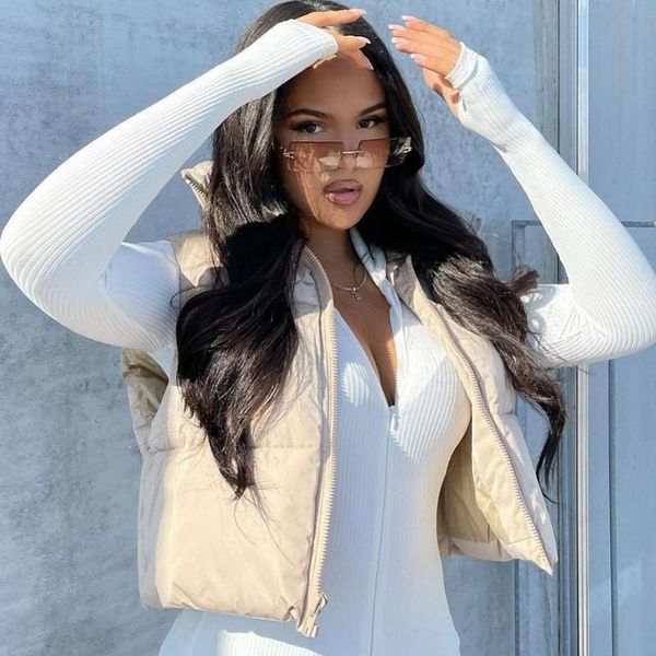 women's vests autumn winter clothing warm fleece zipper stand collar cotton vest sleeveless coat street wear short jackets, Black;white
women's vests autumn winter clothing warm fleece zipper stand collar cotton vest sleeveless coat street wear short jackets, Black;white