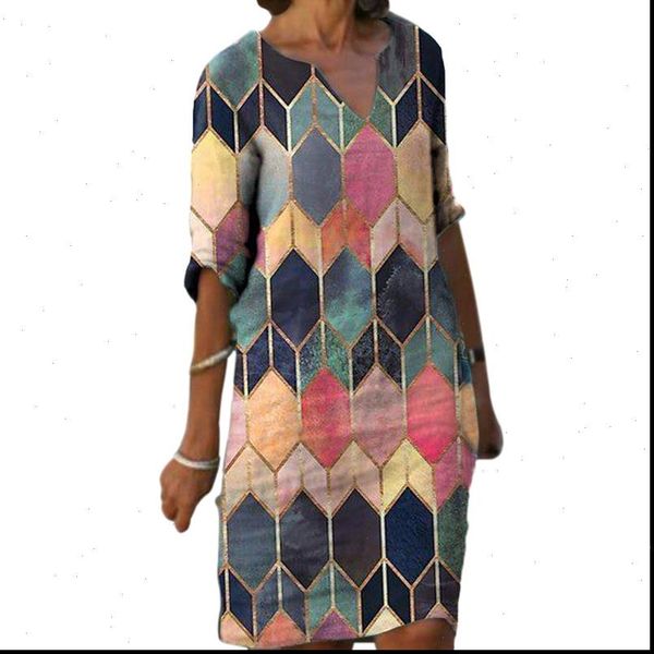 women dresses loose print dress summer v neck half sleeve female vintage straight vestidos good quality, Black;gray
women dresses loose print dress summer v neck half sleeve female vintage straight vestidos good quality, Black;gray