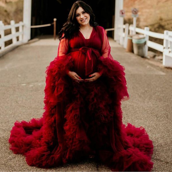 dark red maternity dress sleepwear tulle pregnant robes for pshoot full sleeves bridal nightgown sleepshirts evening dresses, White
dark red maternity dress sleepwear tulle pregnant robes for pshoot full sleeves bridal nightgown sleepshirts evening dresses, White